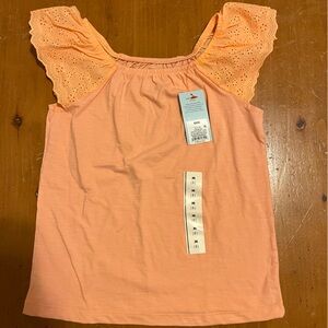 Cat and Jack girl’s tops. (2) One yellow and one light Orange. Size medium, 7-8.